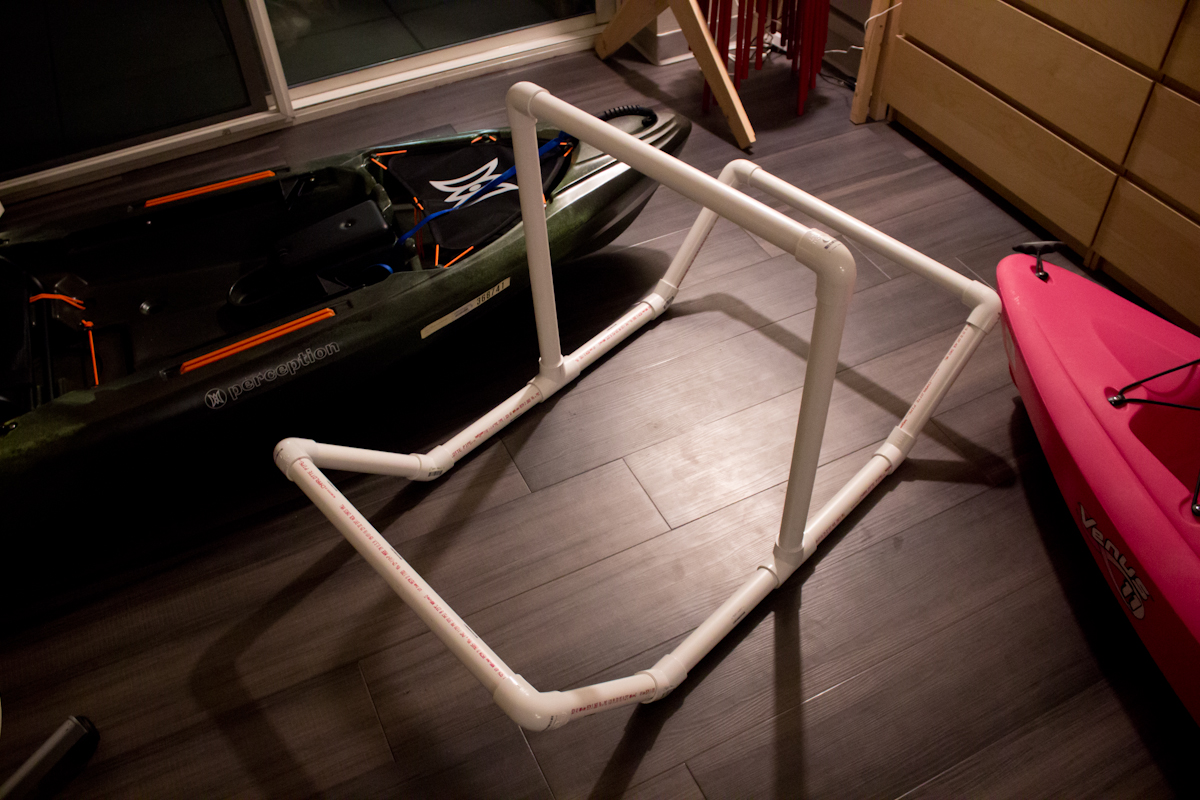 Easy DIY Kayak Stand A quick and dirty two kayak rack using pre cut PVC